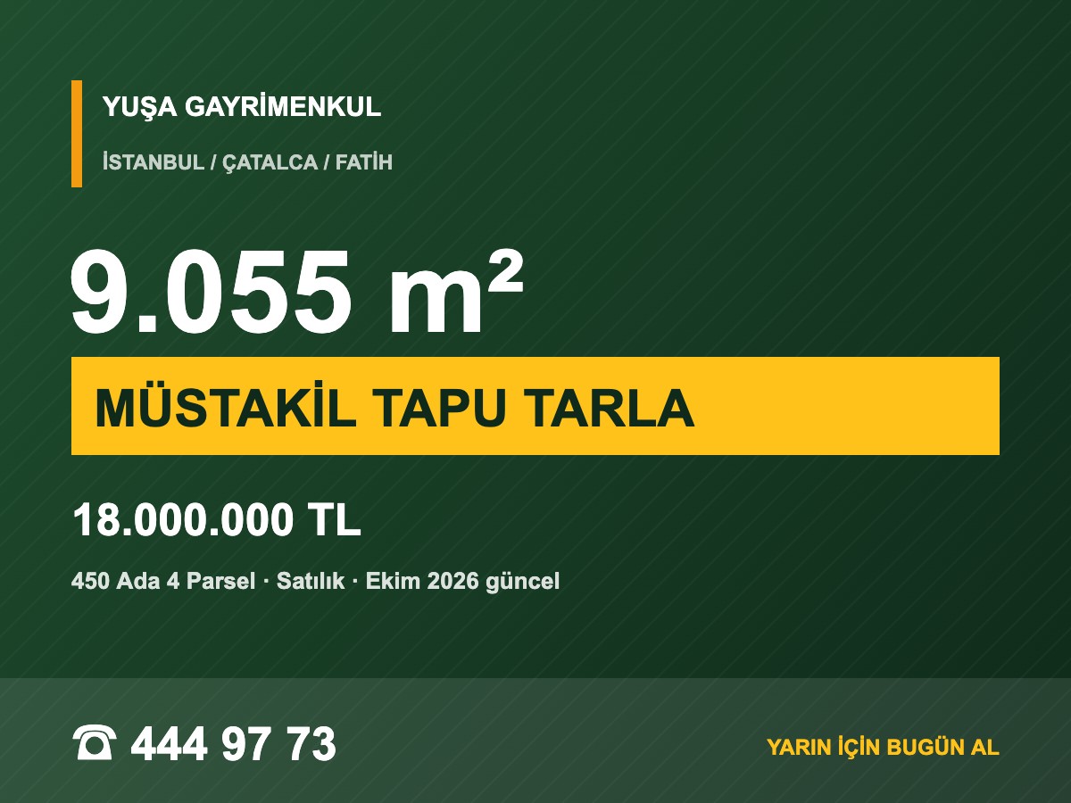 Çatalca Fatih 9 Dönüm Ormana Bitişik Yola 170 m Cepheli Tarla