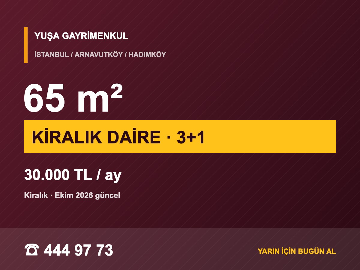 Arnavutköy Hadımköy Merkezde Kiralık Sıfır 3+1 Çatı Dubleksi
