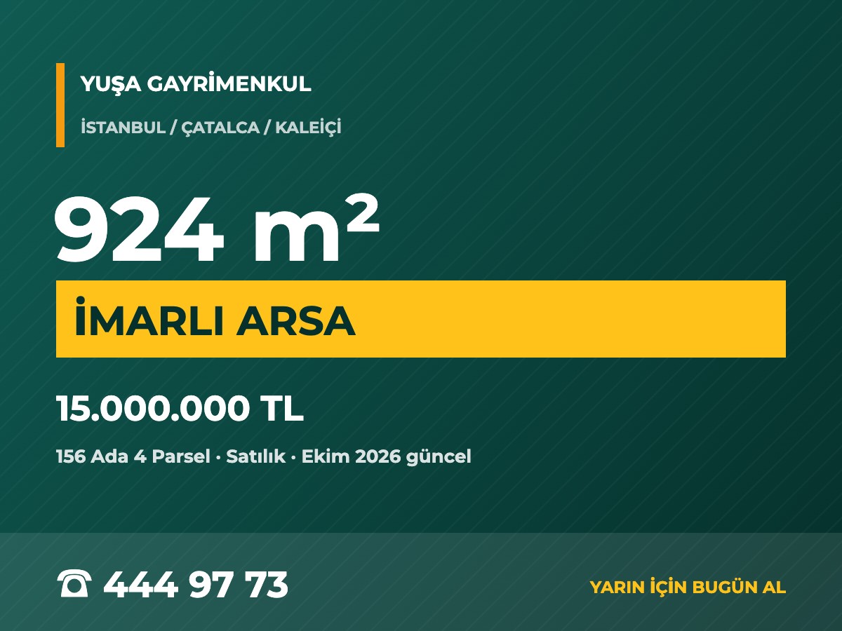 Çatalca Kaleiçi'nde 924 m² Müstakil İmarlı Arsa