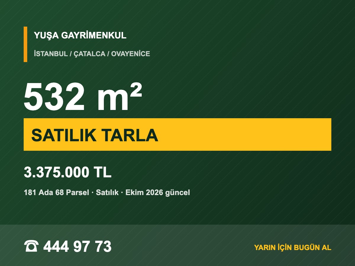 Çatalca Ovayenice'de Yerleşim İçinde Denize 5 km 532 m² Tarla