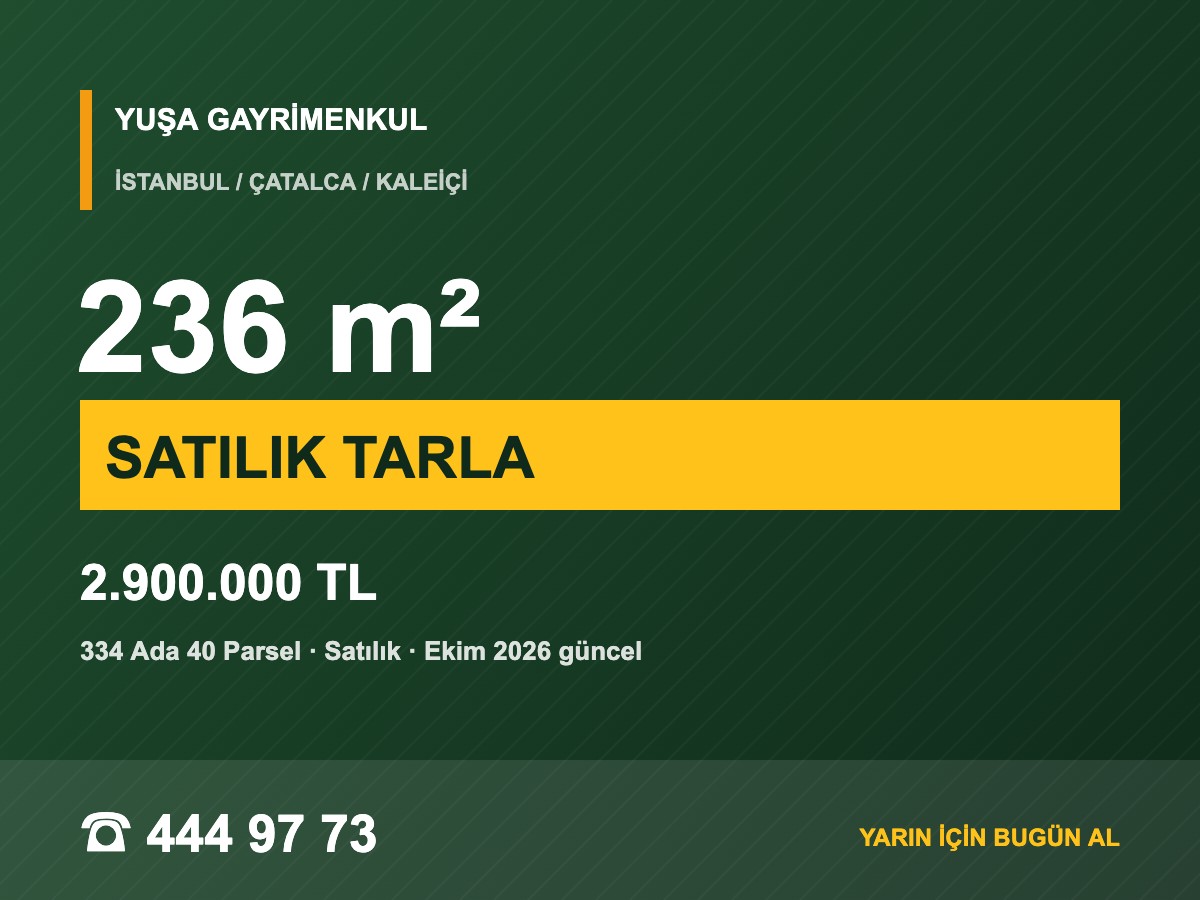 Çatalca Doktorçeşme'de Panoramik Manzaralı 236 m² Tarla
