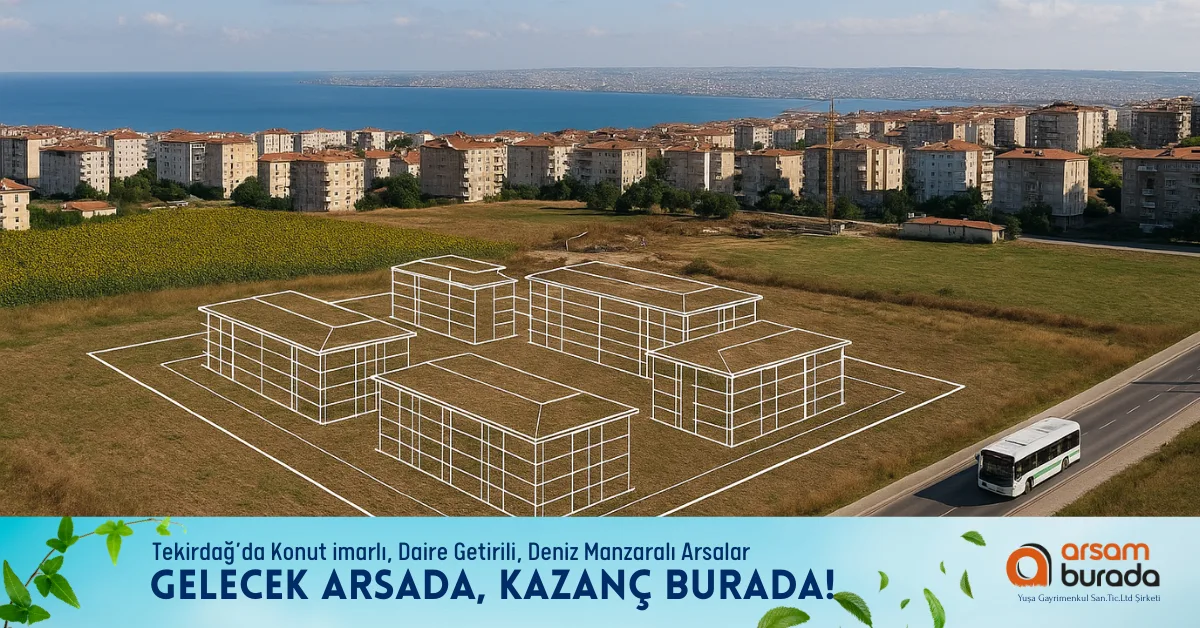 Tekirdağ Merkez'de Deniz Manzaralı İmarda 200m² Parsel