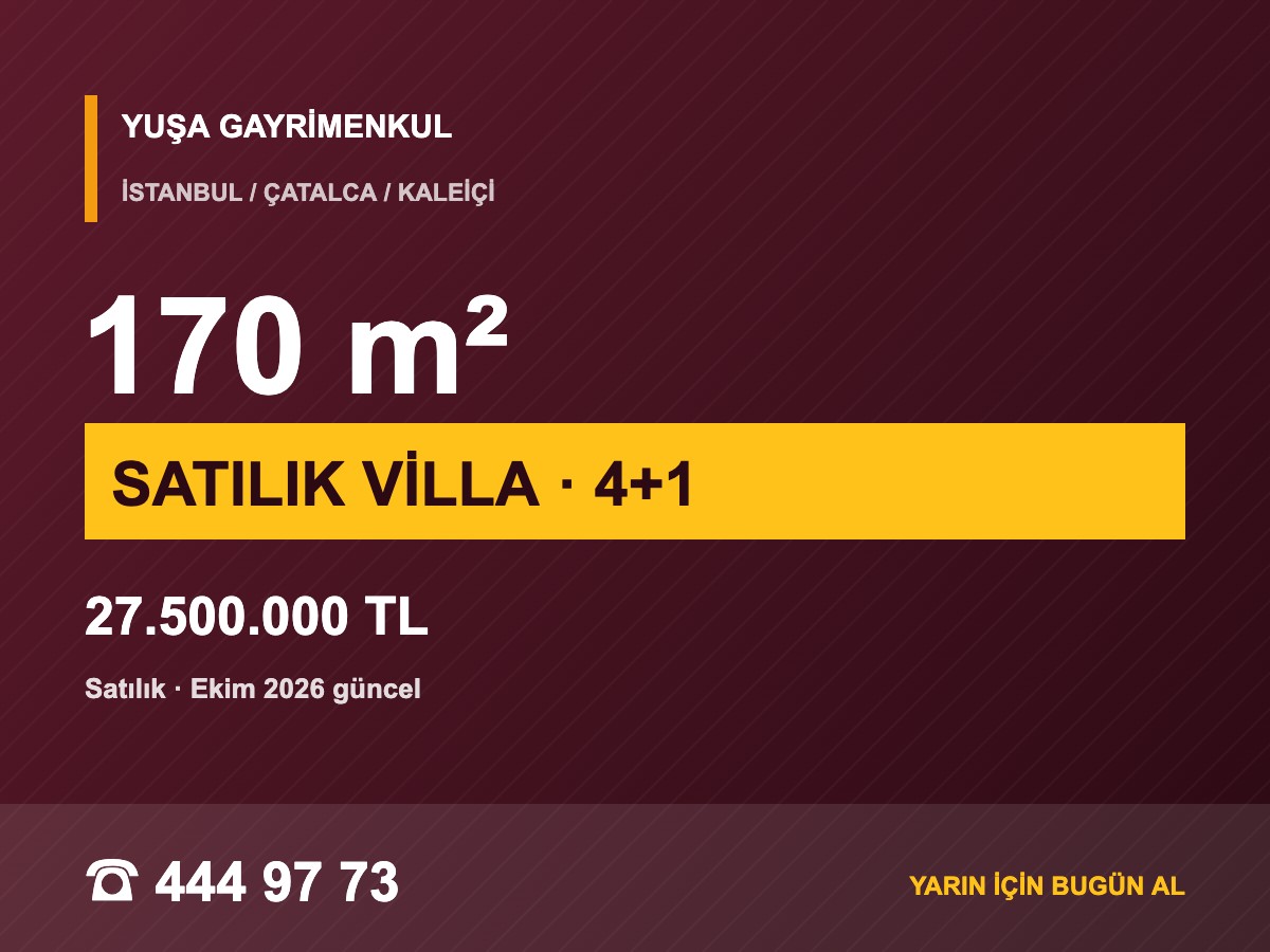 Çatalca Kaleiçi'nde 1 Dönüm Arazi İçinde Havuzlu Sıfır Villa