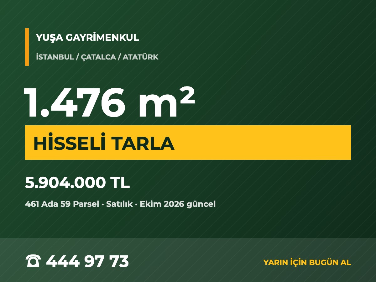 Çatalca Atatürk'te 1.476 m² Hisseli Satılık Tarla