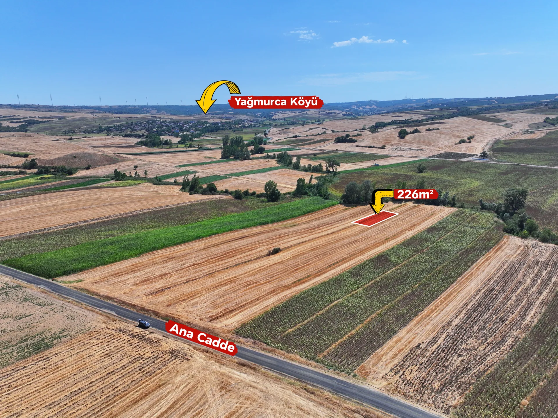 Edirne Uzunköprü Elmalı Köyünde Cadde Üzeri 226m² Tarla