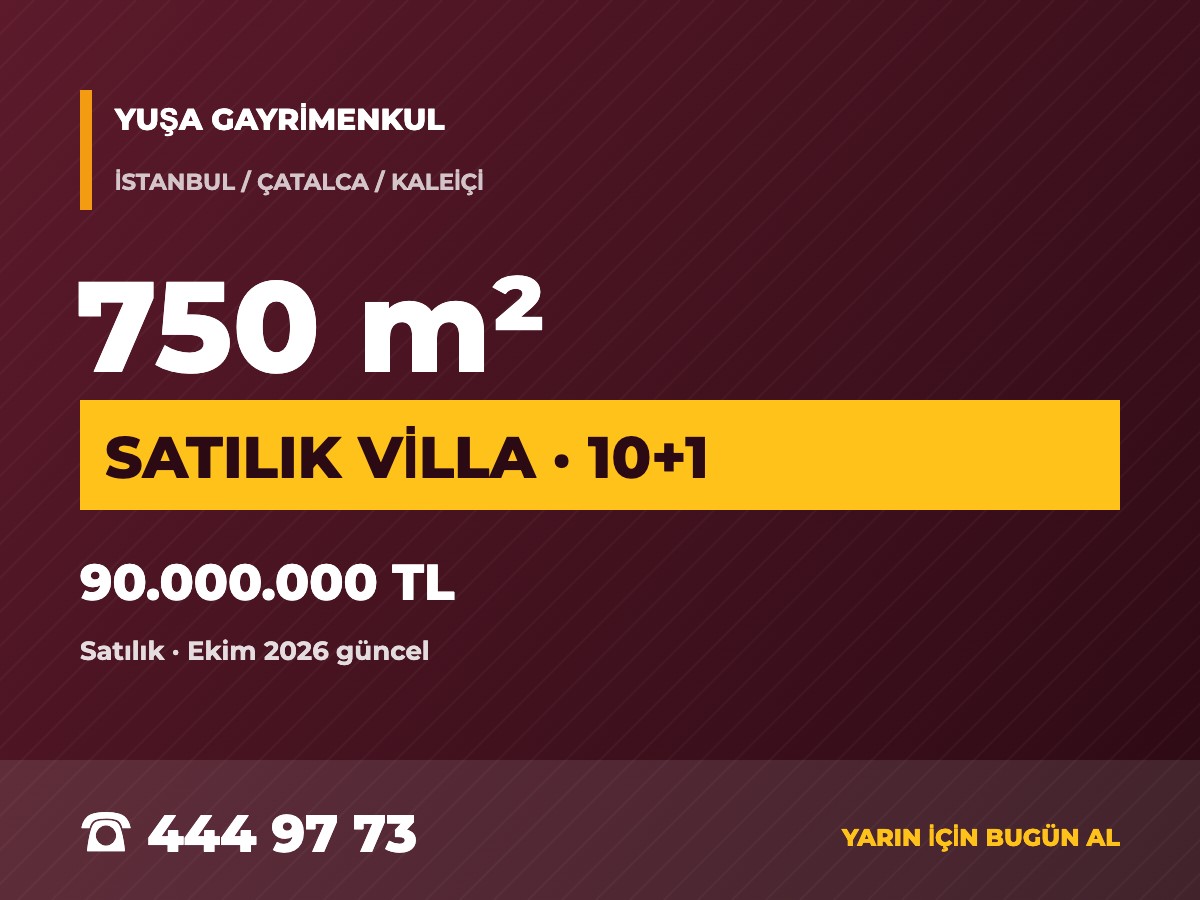 Çatalca Kaleiçi'nde 5.480 m² Arazi İçinde 750 m² Müstakil Villa