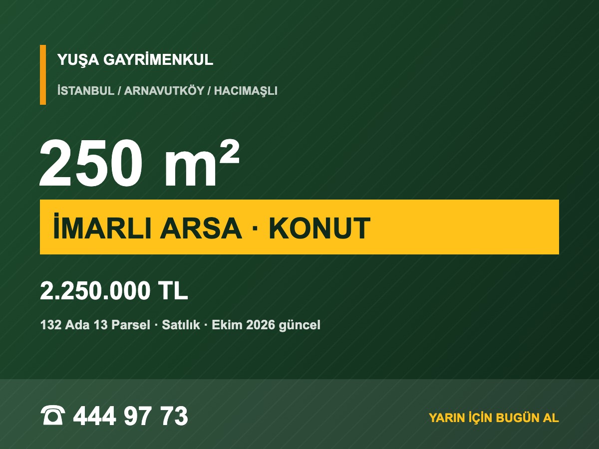 Arnavutköy Hacımaşlı'da TOKİ Yanında Konut Alanında 250 m² Hisse