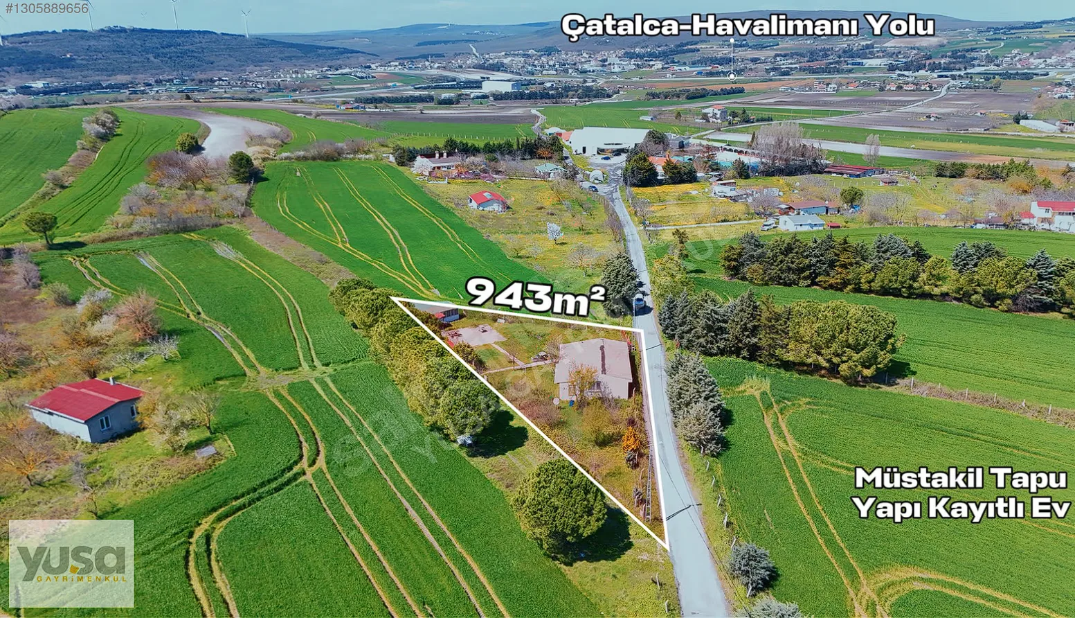 Yuşa'dan 943m2 Müstakil Tapulu Arsa içinde Kayıtlı Tek Katlı Ev