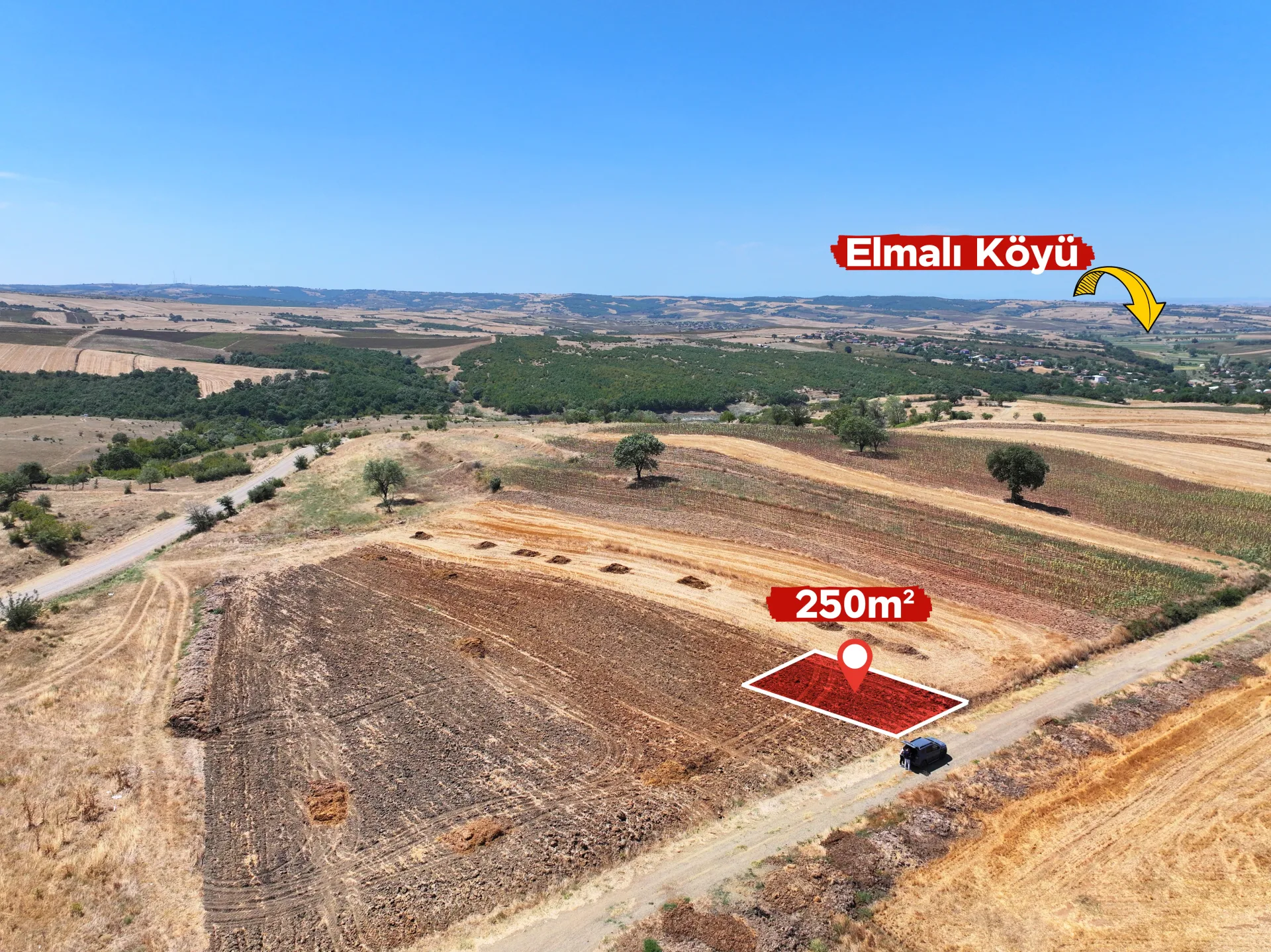 Edirne Uzunköprü Elmalı Köye 2 Dakika Mesafede 250m² Tarla