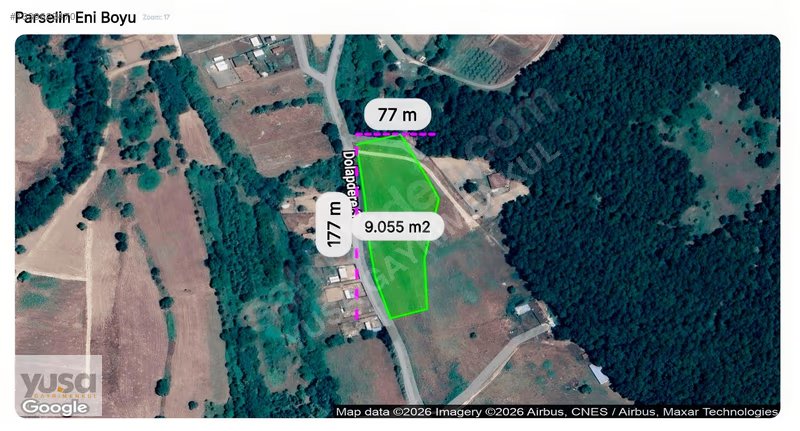 Çatalca Fatih 9 Dönüm Ormana Bitişik Yola 170 m Cepheli Tarla